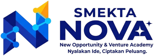 Logo SMEKTA NOVA, New Opportunity & Venture Academy. Nyalakan Ide, Ciptakan Peluang.